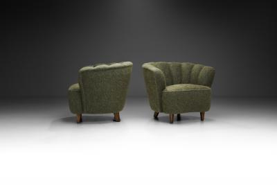 Mid Century Modern Armchairs with Green Upholstery Europe 1950s