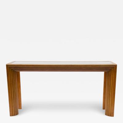 Mid Century Modern Art Deco Pencil Reed Bamboo Console Table or Sofa Table