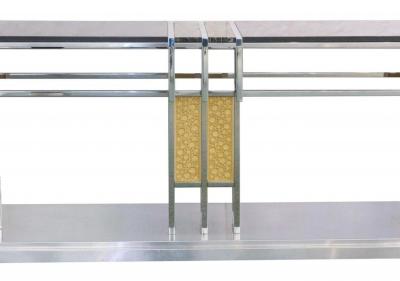 Mid Century Modern Art Deco Style Brass Chrome Sideboard Credenzas