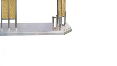 Mid Century Modern Art Deco Style Brass Chrome Sideboard Credenzas