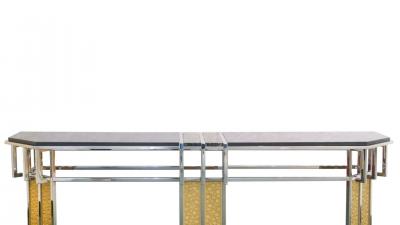 Mid Century Modern Art Deco Style Brass Chrome Sideboard Credenzas