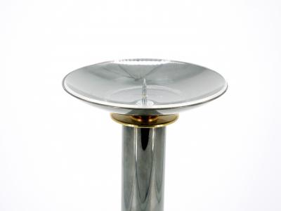 Mid Century Modern Art Deco Style Gunmetal Brass Candlestick by Karl Springer