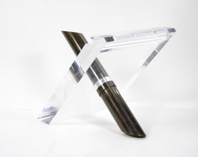 Mid Century Modern Art Deco Style Lucite Glass Lipstick Coffee Table