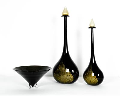Mid Century Modern Art Deco Style Three Pieces Murano Set