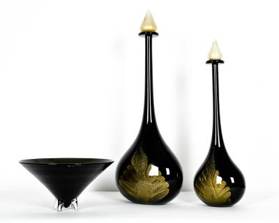 Mid Century Modern Art Deco Style Three Pieces Murano Set