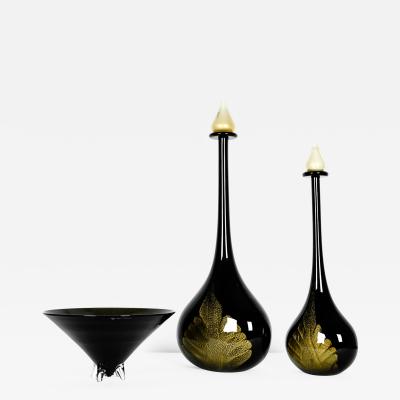 Mid Century Modern Art Deco Style Three Pieces Murano Set