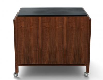 Mid Century Modern Bar Cabinet with Hidden Lift Top Storage