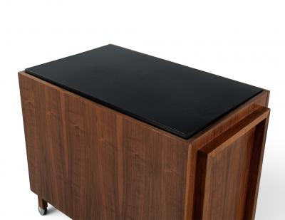 Mid Century Modern Bar Cabinet with Hidden Lift Top Storage