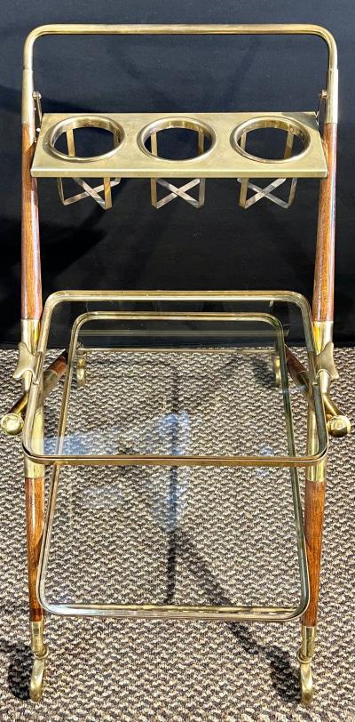 Mid Century Modern Bar Cart Teak and Brass