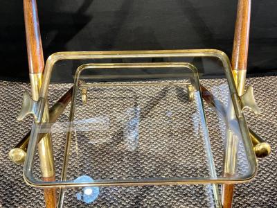 Mid Century Modern Bar Cart Teak and Brass