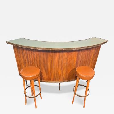 Mid Century Modern Bar Teak Brass South Africa circa 1950