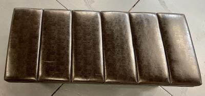 Mid Century Modern Bench Ottoman Leather Steel