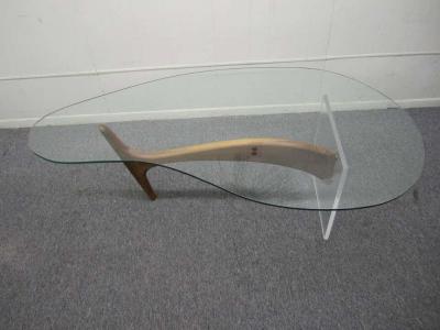 Mid Century Modern Biomorphic Walnut Coffee Cocktail Table