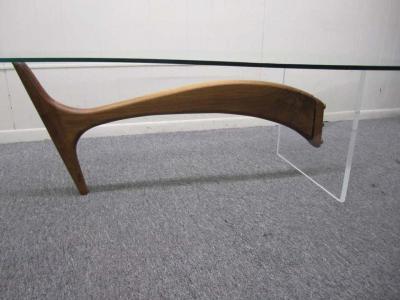 Mid Century Modern Biomorphic Walnut Coffee Cocktail Table