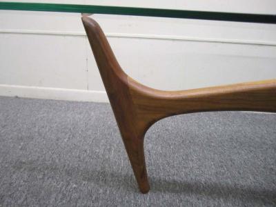 Mid Century Modern Biomorphic Walnut Coffee Cocktail Table