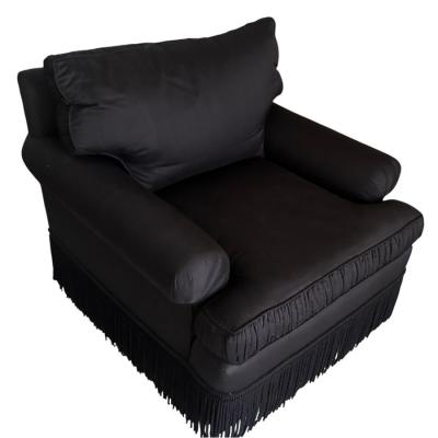 Mid Century Modern Black Down Stuffed Club Chair 1 of a Pair