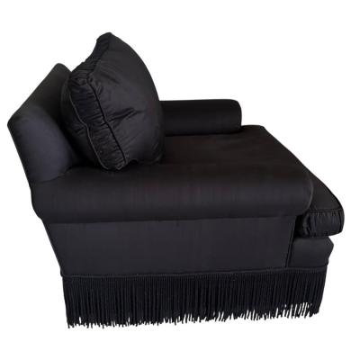 Mid Century Modern Black Down Stuffed Club Chair 1 of a Pair