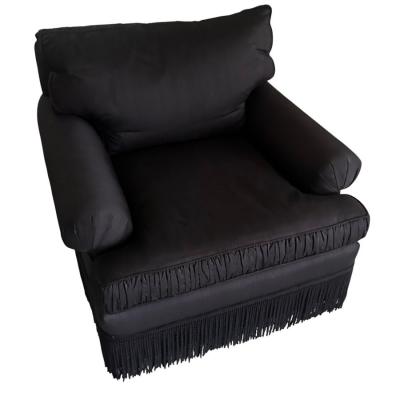 Mid Century Modern Black Down Stuffed Club Chair 1 of a Pair