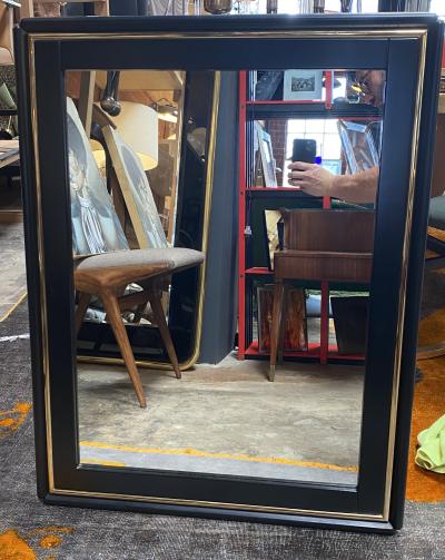 Mid Century Modern Black Square italian Mirror Italy 1970