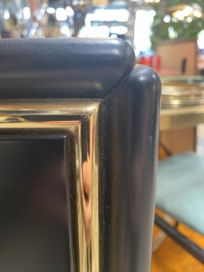 Mid Century Modern Black Square italian Mirror Italy 1970