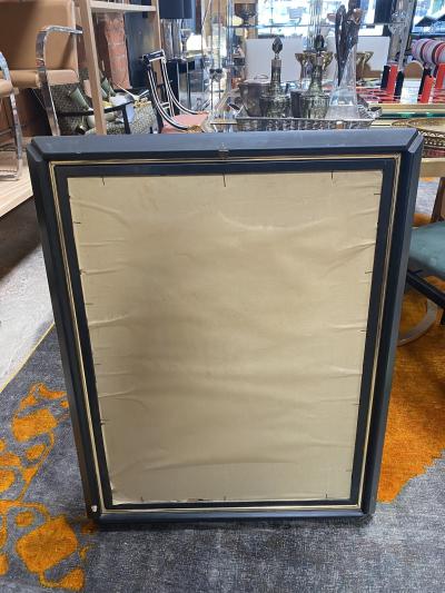 Mid Century Modern Black Square italian Mirror Italy 1970