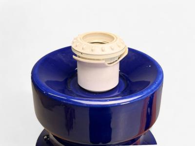 Mid Century Modern Blue Ceramic Table Lamps United States 1960s