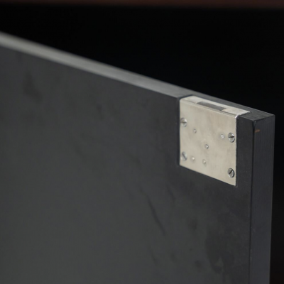 Mid Century Modern Bookcase by Jules Wabbes Wood and Brass 1960s