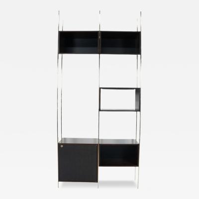 Mid Century Modern Bookcase by Jules Wabbes Wood and Brass 1960s
