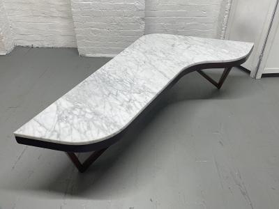 Mid Century Modern Boomerang Shaped Marble Top Coffee Table