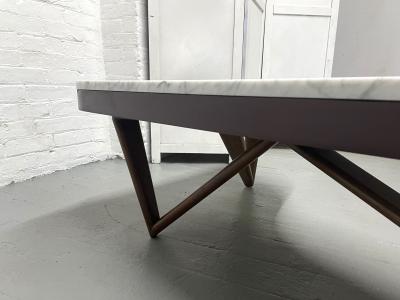 Mid Century Modern Boomerang Shaped Marble Top Coffee Table