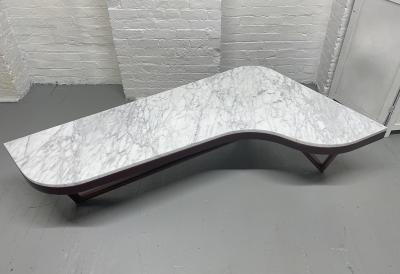 Mid Century Modern Boomerang Shaped Marble Top Coffee Table