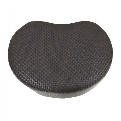 Mid Century Modern Braided Leather Round Footstool Italy 1960s