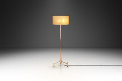 Mid Century Modern Brass Base Floor Lamp Europe circa 1950s