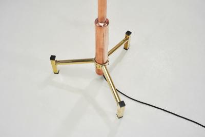 Mid Century Modern Brass Base Floor Lamp Europe circa 1950s