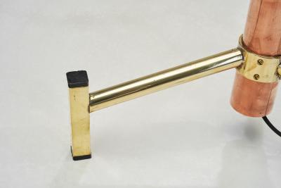 Mid Century Modern Brass Base Floor Lamp Europe circa 1950s