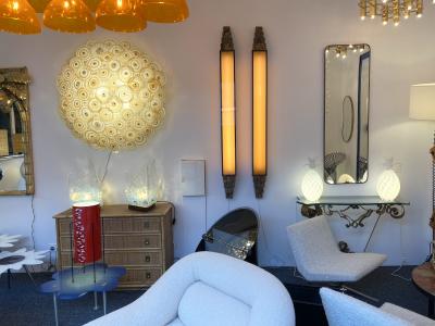 Mid Century Modern Brass Frame Mirror Italy 1950s