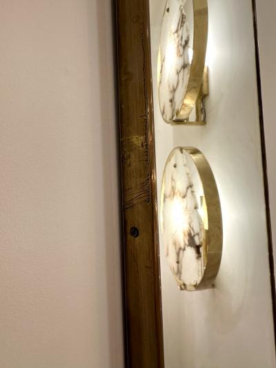 Mid Century Modern Brass Frame Mirror Italy 1950s
