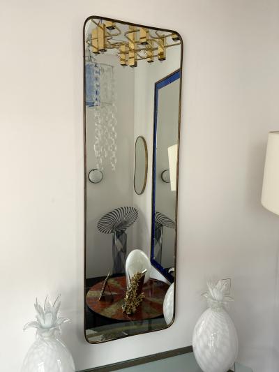 Mid Century Modern Brass Frame Mirror Italy 1950s