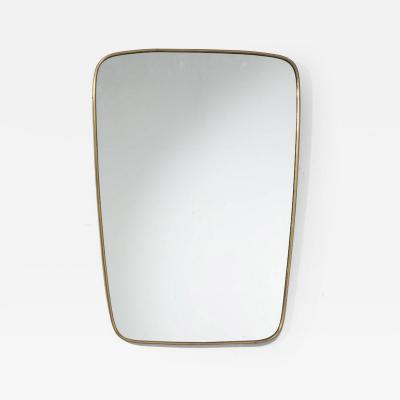 Mid Century Modern Brass Framed Mirror Italy 1950s