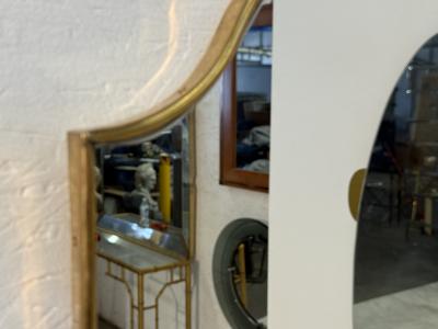 Mid Century Modern Brass Framed Wall Mirror 1960s