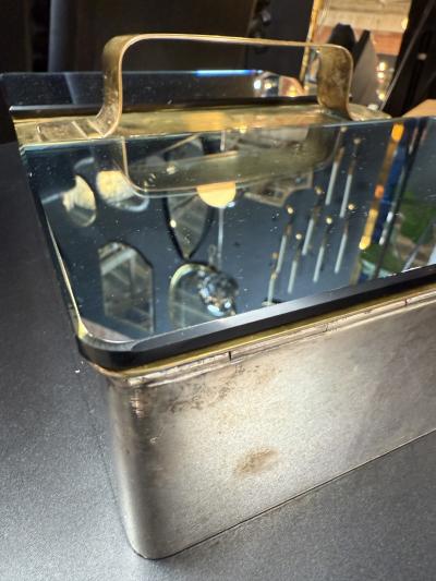 Mid Century Modern Brass Mirror Vanity Box