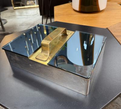 Mid Century Modern Brass Mirror Vanity Box