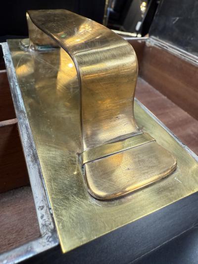 Mid Century Modern Brass Mirror Vanity Box