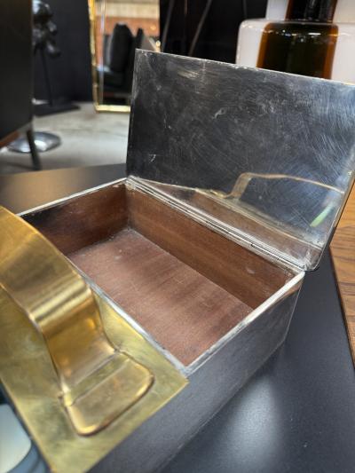 Mid Century Modern Brass Mirror Vanity Box