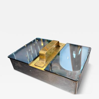 Mid Century Modern Brass Mirror Vanity Box