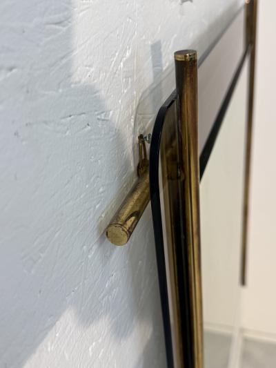 Mid Century Modern Brass Smoked Glass Wall Mirror 1970s