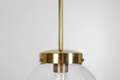 Mid Century Modern Brass and Glass Ceiling Lamp Europe ca 1950s
