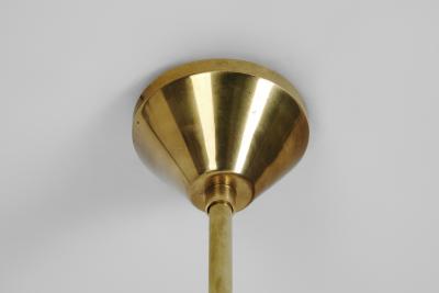 Mid Century Modern Brass and Glass Ceiling Lamp Europe ca 1950s