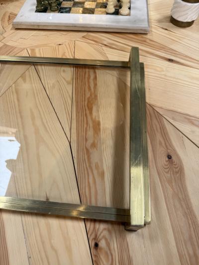 Mid Century Modern Brass and Glass Serving Tray