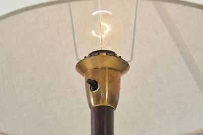 Mid Century Modern Brass and Wood Floor Lamp Europe Mid 20th Century